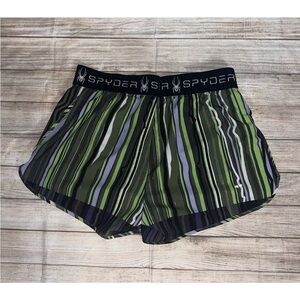 Spyder sz m striped blue green athletic shorts